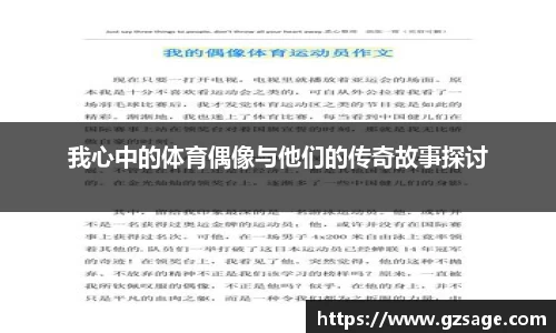 我心中的体育偶像与他们的传奇故事探讨