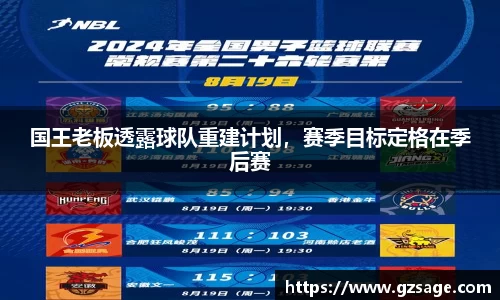 国王老板透露球队重建计划，赛季目标定格在季后赛
