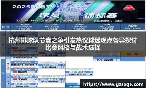 杭州排球队节奏之争引发热议球迷观点各异探讨比赛风格与战术选择
