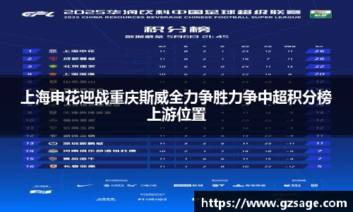 上海申花迎战重庆斯威全力争胜力争中超积分榜上游位置
